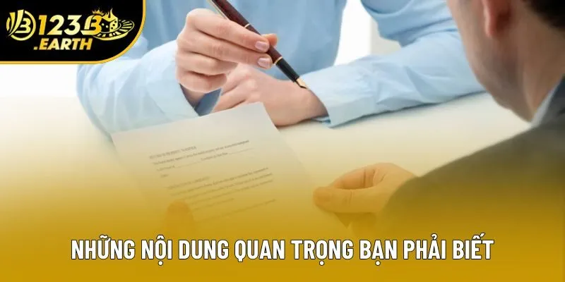 Những nội dung quan trọng bạn phải biết Những nội dung quan trọng bạn phải biết